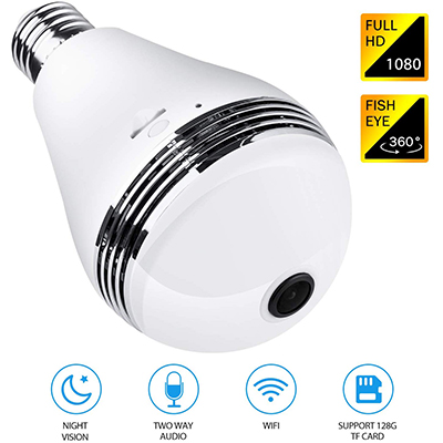 4. BroElec Panoramic Light Bulb Camera