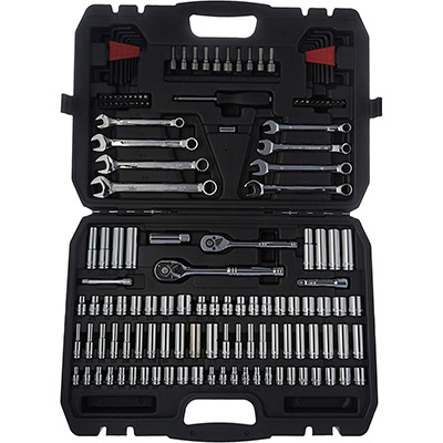 6. AmazonBasics Set of 145 Mechanic Socket Tool Kit Set with Case