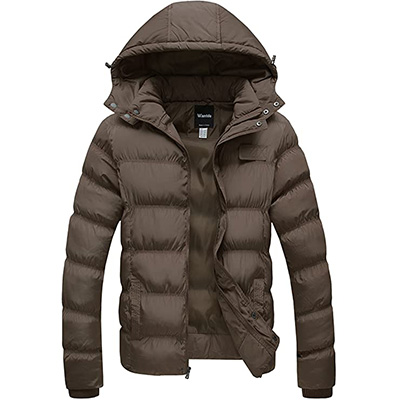 6. Wantdo Men's Winter Puffer Jacket with Removable Hood