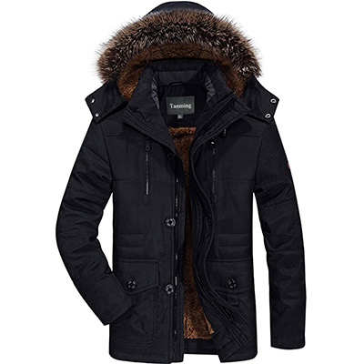 7. Tanming Men's Winter Warm Coat with Detachable Hood