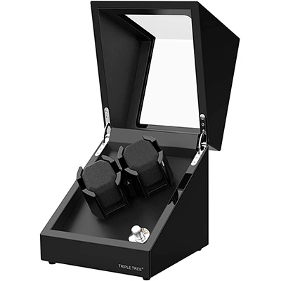 7. TRIPLE TREE Double Watch Winder for Automatic Watches